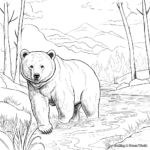 Nature scene: Bear in the Wilderness Coloring Pages 1