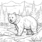 Nature scene: Bear in the Wilderness Coloring Pages 2