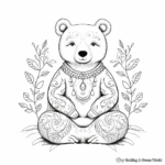 Relaxing with Bear Zen Art Coloring Pages 2