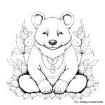 Relaxing with Bear Zen Art Coloring Pages 3