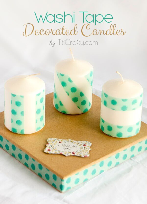 Washi Tape Candle