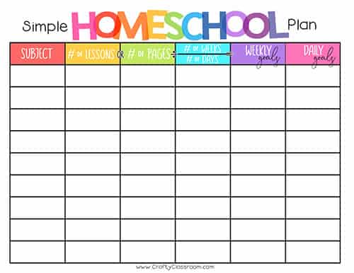 Free Printable Homeschool Lesson Planner - FREE PRINTABLE TEMPLATES