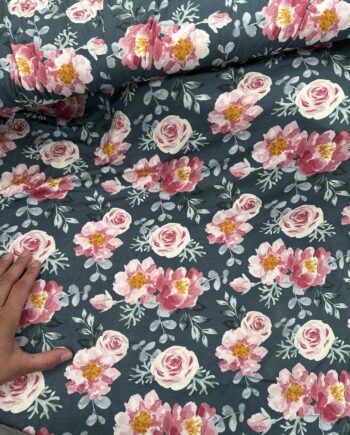 modal spandex floral knit fabric