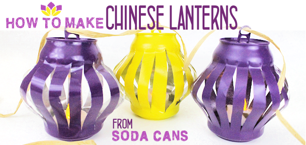 Learn how to make durable Chinese lanterns from soda cans! Paint them any color and fill with LED tea lights. Great upcycle decor for all occasions.