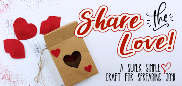 This simple Share the Love Valentines craft is for adults and children alike. It's inexpensive, meaningful and will brighten someone's day. Free pattern including a darling poem tag for giving as a gift!