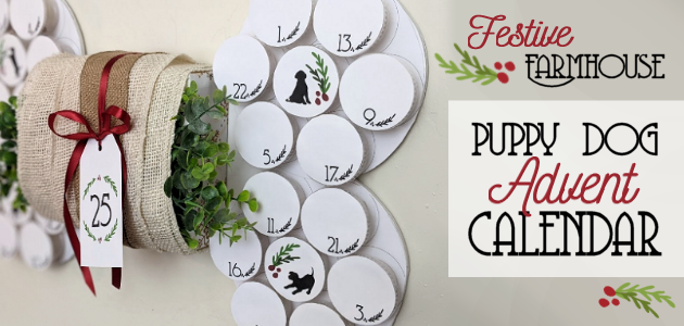 Kids shouldn't be the only ones who enjoy a holiday countdown. Check out our DIY farmhouse puppy dog advent calendar for your furry child! 