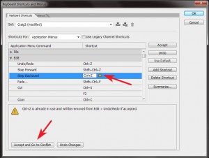 Photoshop Keyboard Shortcut Step Backward