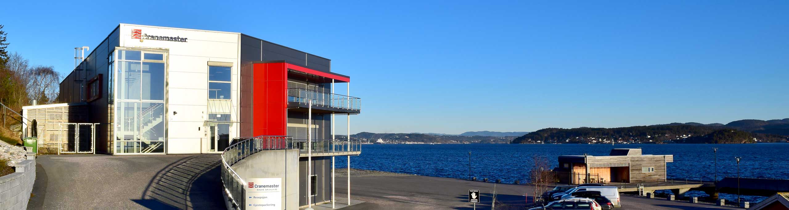 Cranemaster Headquarters looking out over the fjords.