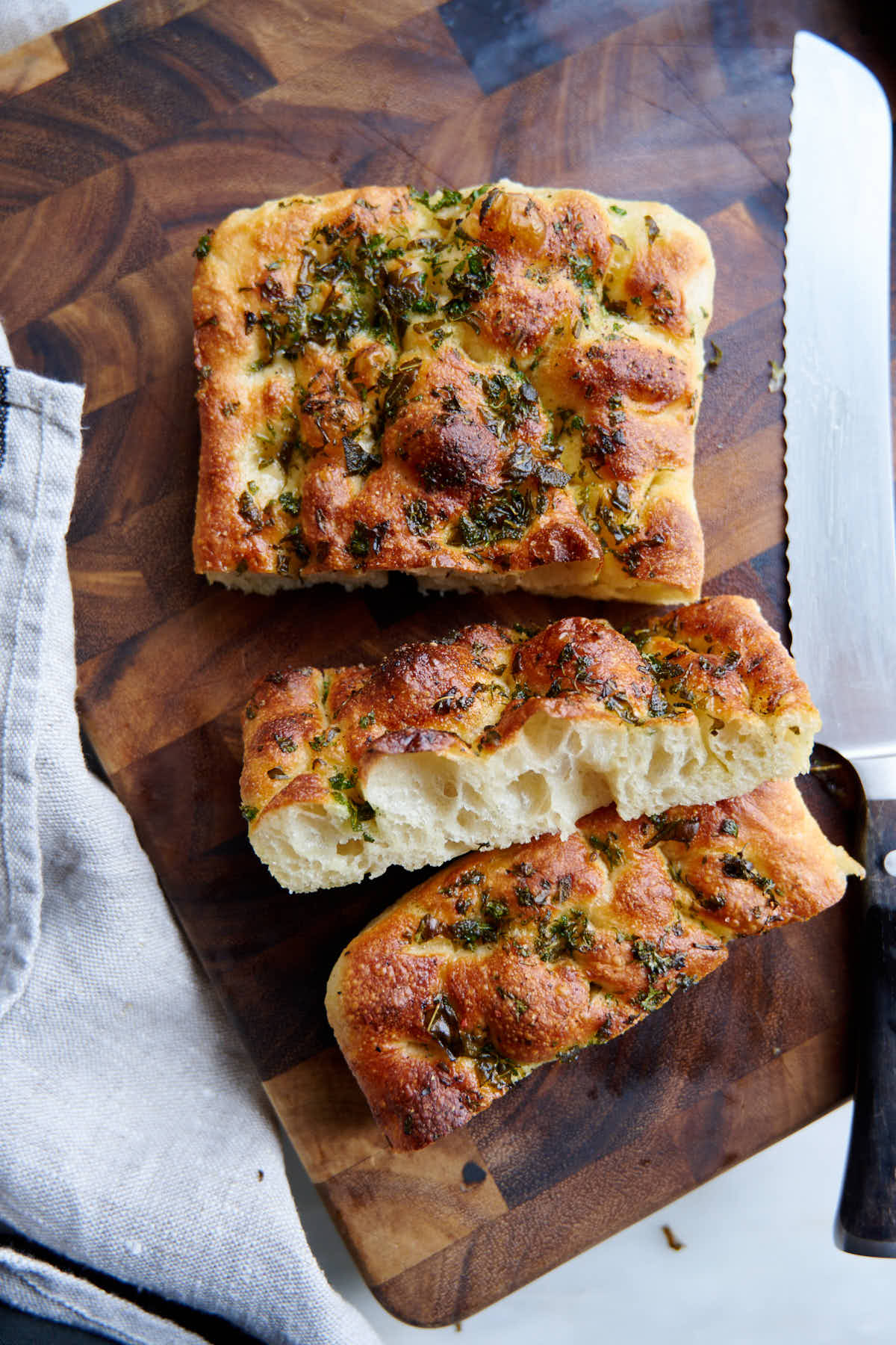 Delicious, soft and airy, with crispy crust, focaccia bread baked in an air fryer.