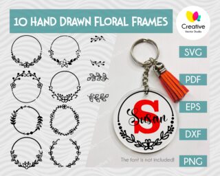 Floral Round Pattern SVG, Keychain Pattern SVG Bundle