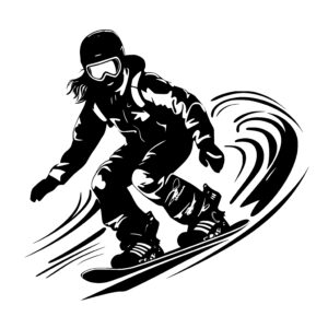 Extreme Snowboarding Woman