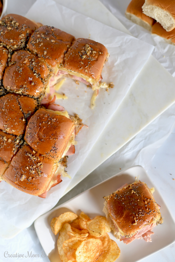 Baked Ham & Cheese Party Sandwiches - Creative Mom E