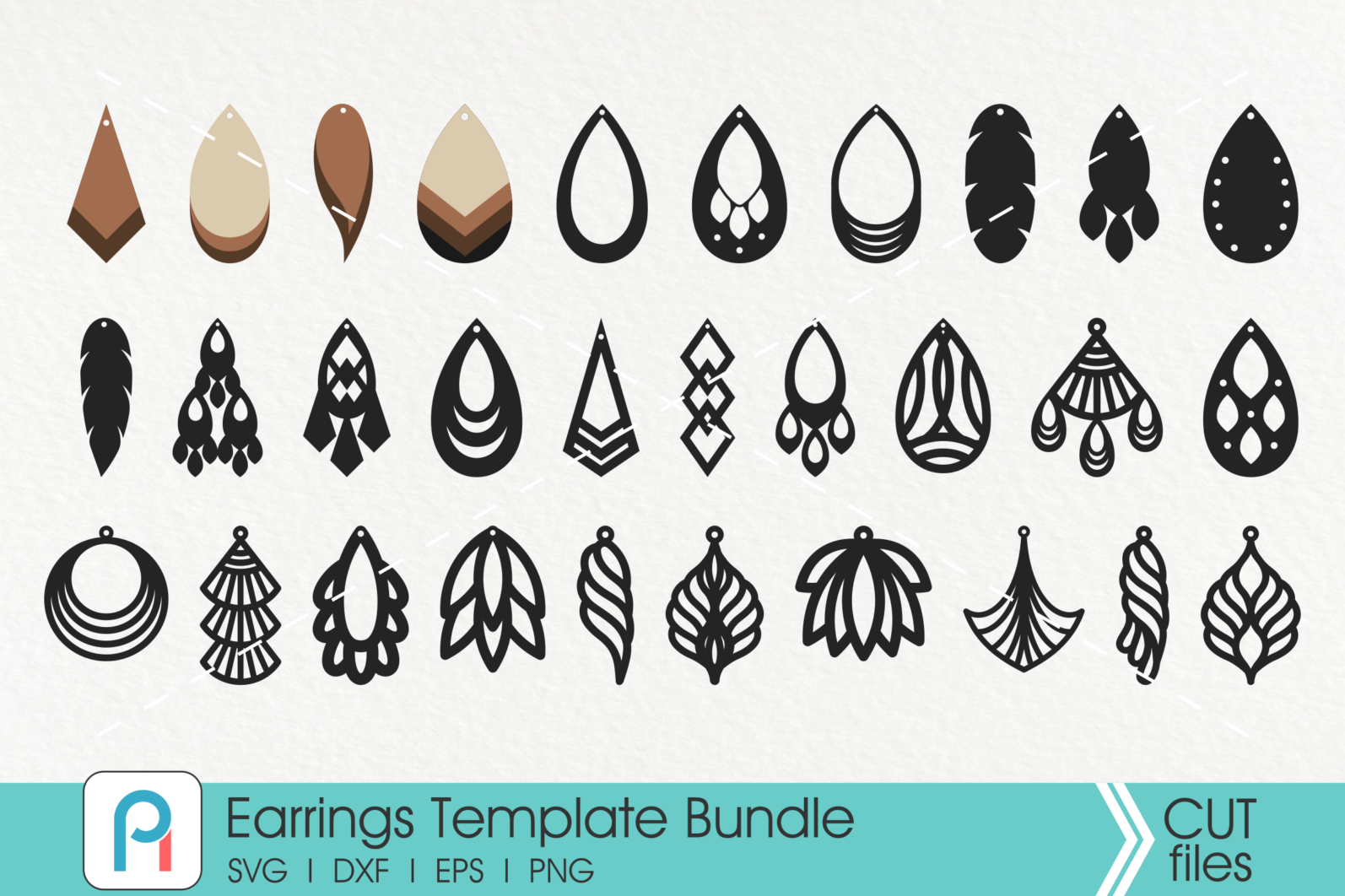 Earrings Svg, Faux Leather Earrings Svg - DB A 1 -