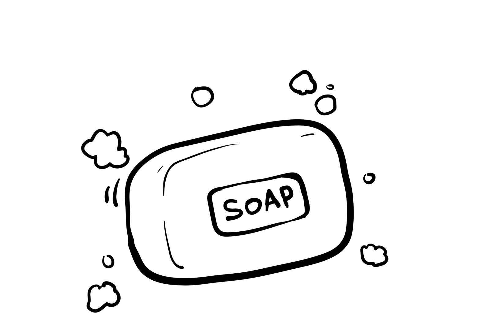 Hand Drawn Doodle Soap Illustration Icon With Cartoon Style Vector - Crella