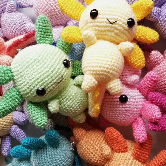 Axolotl Amigurumi Free Misshobby Virkning Pupazzi Venduto 