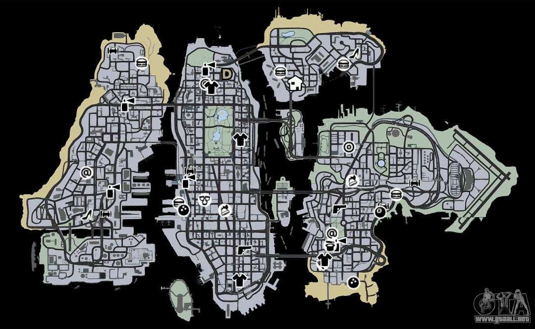 GTA 4 Liberty City Street Map