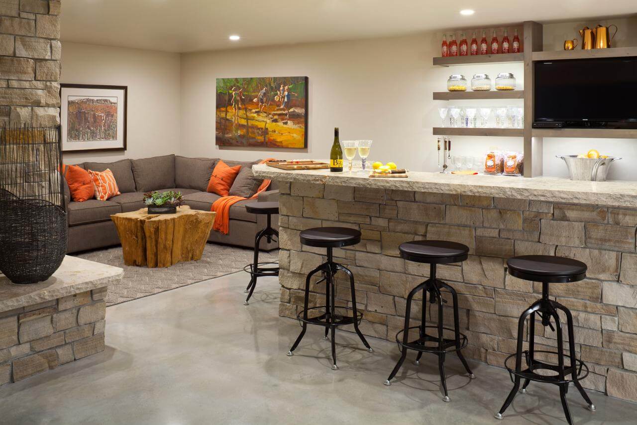 small basement ideas with bar