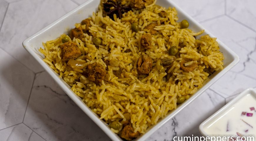 soya chunks pulao