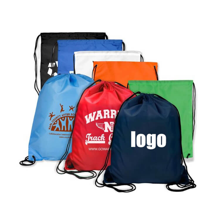 logo printed oem blank drawstring shopping bag