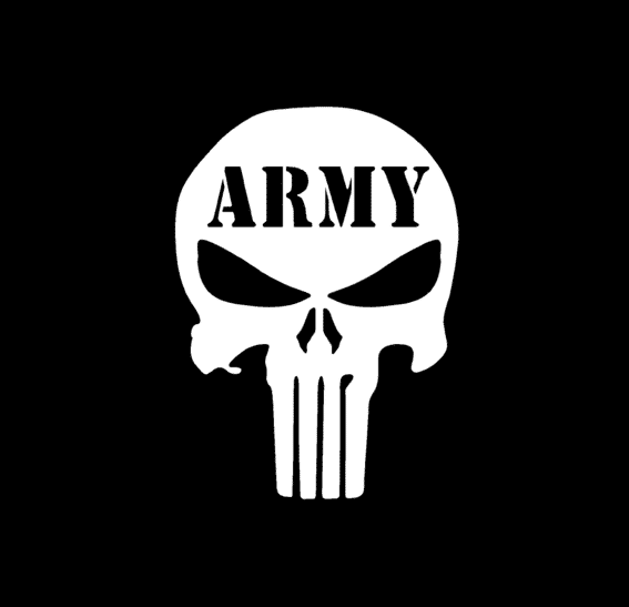 Army Punisher Skulll Military Window Decal Sticker | MADE IN USA