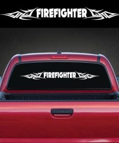 Firefighter Tribal Rear Window Decal Sticker