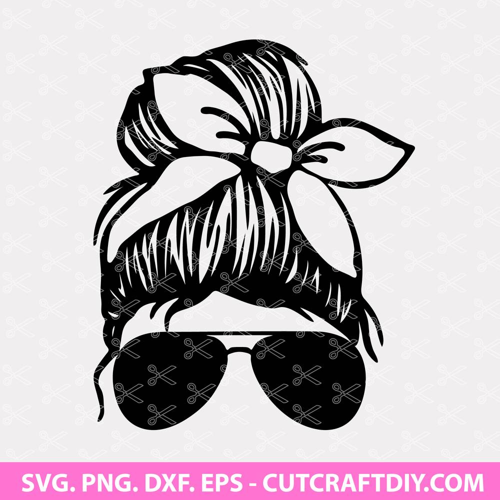 Messy Bun Hair Svg Hair Svg Messy Bun Svg Mom Life Svg Hair Bun Svg ...