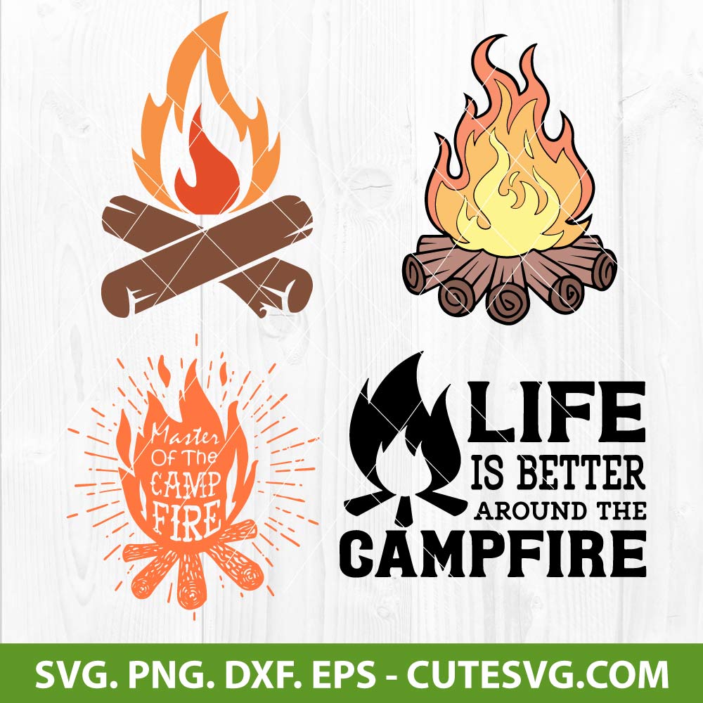 Campfire Svg File Bonfire Svg Camping Svg Bundle Flame Svg Png Dxf | My ...