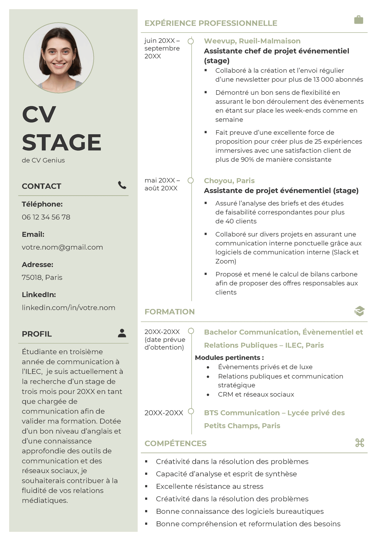 Modele Cv 3eme - Modèles2Lettres.com