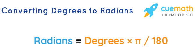 Converting degrees to radians formula