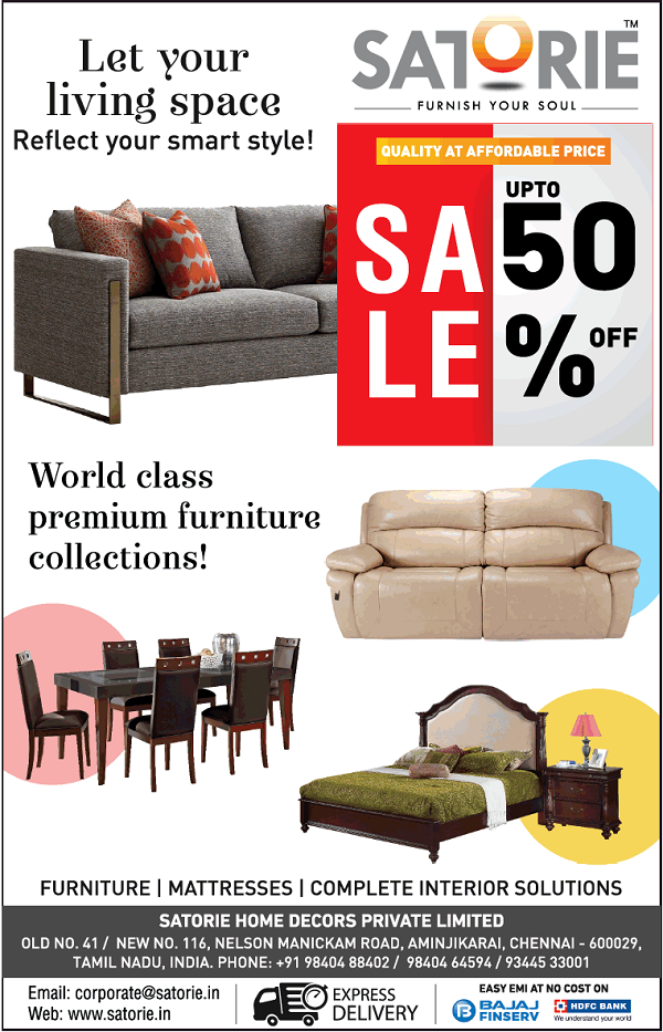 Satorie Home Decor Chennai Furniture Sale Offers Stores Numbers