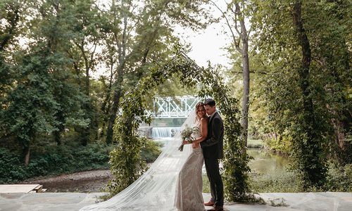 closeup of bride and groom's wedding in Ozark, MO