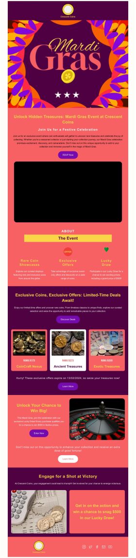 event-promotion-email-template-coins-treasures-for-mardi-gras