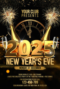 2025 New Year Party Flyer Banner 4' × 6' template