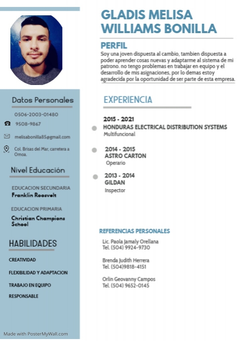 Copy of Copia de Copia de white and blue colors design template cv ...