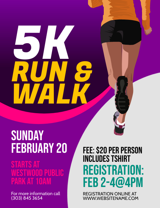 5K Run & Walk Flyer template