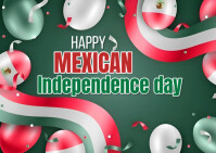 Aqua Joyful Happy Mexican Independence Day Postcard template