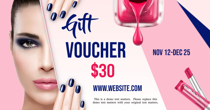 Beauty Gift Voucher Facebook Shared Image template