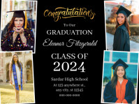 Black Graduation Yard Sign template