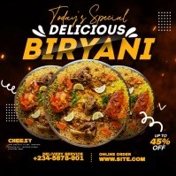 Black Maximalist Biryani Promo Instagram Post template