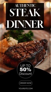 Brown Professional Steak Restaurant , Steak H Instagram Story template