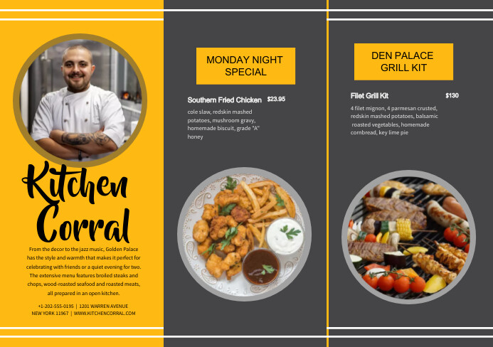 Cafe Diner Restaurant Leaflet A5 template