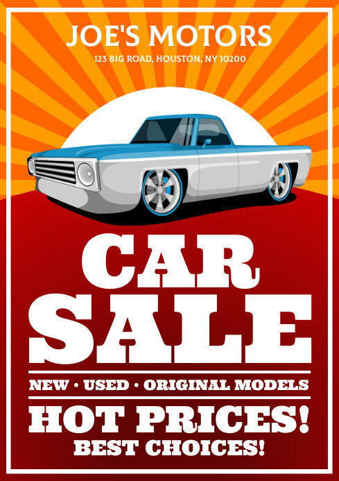 CAR SALE POSTER A4 template