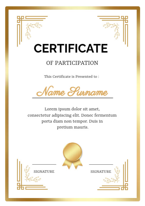 CERTIFICATE OF PARTICIPATION TEMPLATE A4