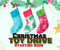 Christmas toy drive starting soon template Large Rectangle