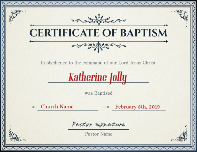 Printable Baptism Certificates Church image.