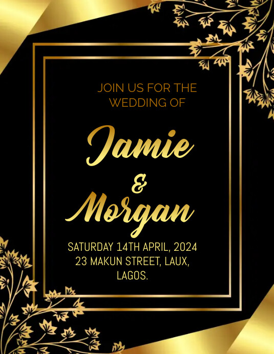 Classic wedding invitation card design Template | PosterMyWall