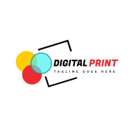 Colourful print palace logo\print shop logo\c template