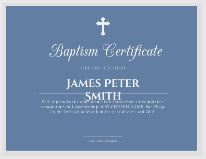 Contemporary Church Baptism Certificate Template | PosterMyWall