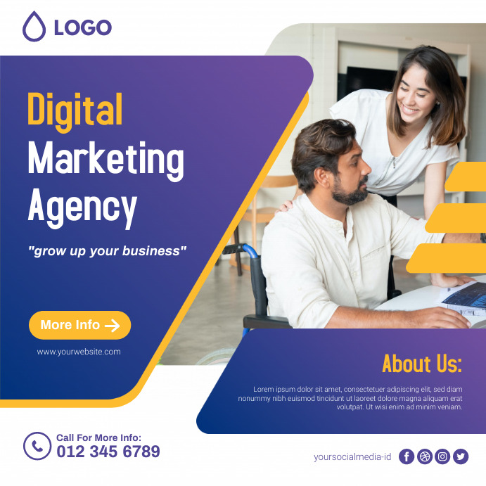 Digital Marketing Agency Social Media Poster template