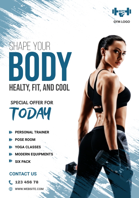 Fitness and gym Flyer A4 template